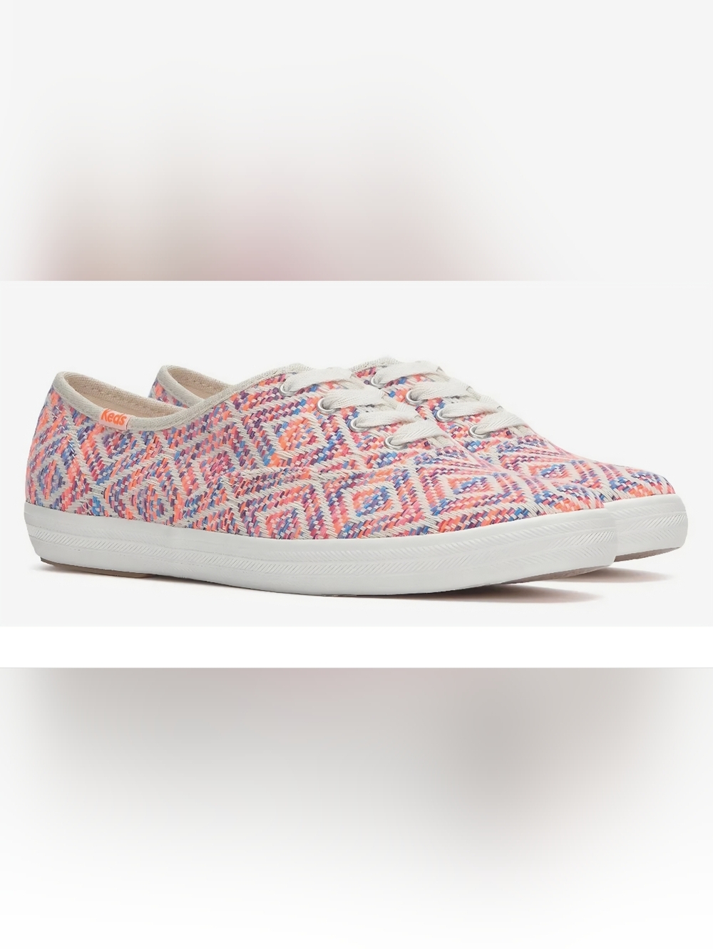 Keds Women's Pink Multi Woven Canvas Sneakers